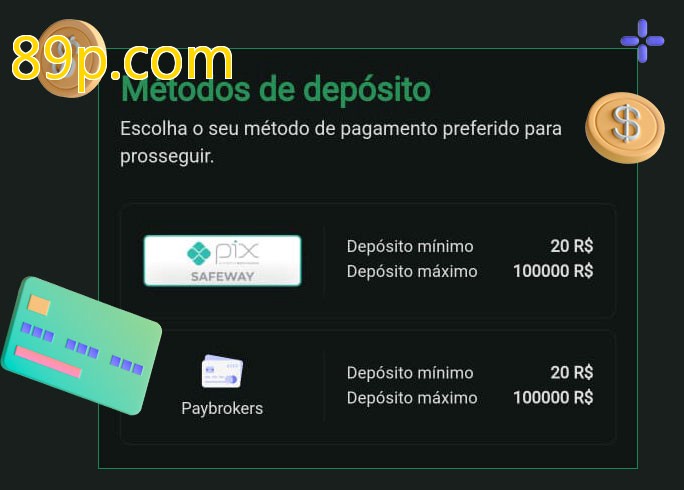 O cassino 89p.combet oferece uma grande variedade de métodos de pagamento